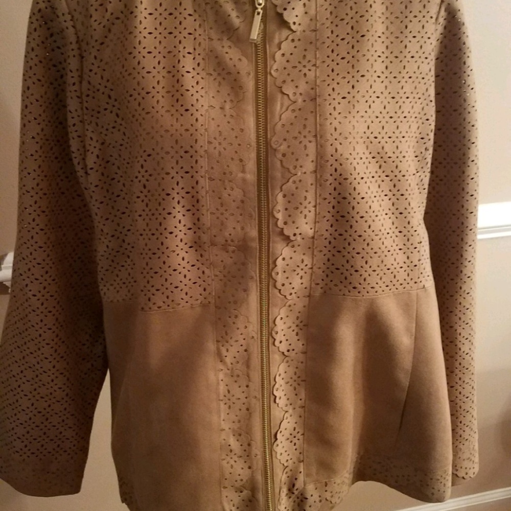 NWT Chicos Faux Suede Jacket Ladies - Picture 1 of 7